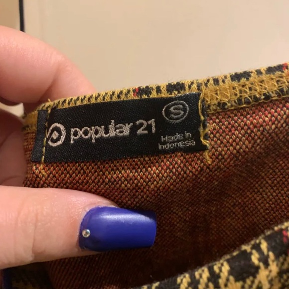 Yellow and black checkered tank top from dollzkill in size small - Picture 3 of 3